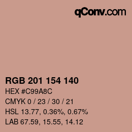 Color code: RGB 201 154 140 | qconv.com