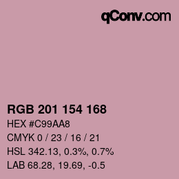 カラーコード: RGB 201 154 168 | qconv.com