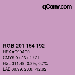 Color code: RGB 201 154 192 | qconv.com
