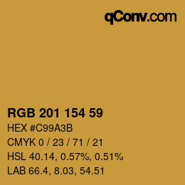 カラーコード: RGB 201 154 59 | qconv.com