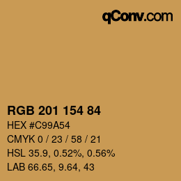 颜色代码: RGB 201 154 84 | qconv.com