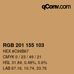 カラーコード: RGB 201 155 103 | qconv.com