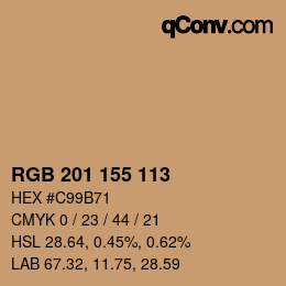 カラーコード: RGB 201 155 113 | qconv.com
