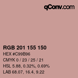 Farbcode: RGB 201 155 150 | qconv.com