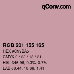 カラーコード: RGB 201 155 165 | qconv.com