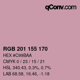 Color code: RGB 201 155 170 | qconv.com