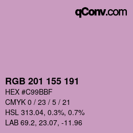 カラーコード: RGB 201 155 191 | qconv.com