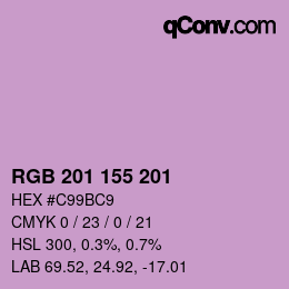 Color code: RGB 201 155 201 | qconv.com