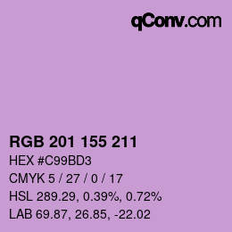 カラーコード: RGB 201 155 211 | qconv.com
