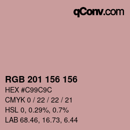 Color code: RGB 201 156 156 | qconv.com