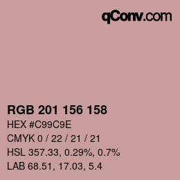 Color code: RGB 201 156 158 | qconv.com