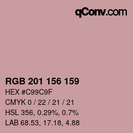 カラーコード: RGB 201 156 159 | qconv.com