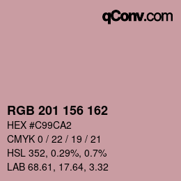 Color code: RGB 201 156 162 | qconv.com