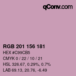 颜色代码: RGB 201 156 181 | qconv.com