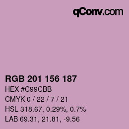 カラーコード: RGB 201 156 187 | qconv.com