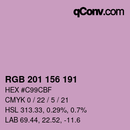 カラーコード: RGB 201 156 191 | qconv.com