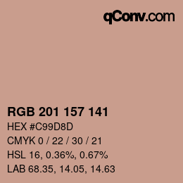 Color code: RGB 201 157 141 | qconv.com