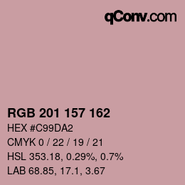 Color code: RGB 201 157 162 | qconv.com