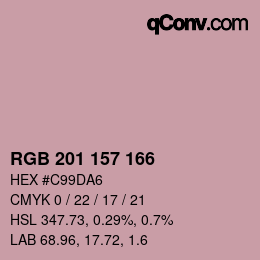 Color code: RGB 201 157 166 | qconv.com