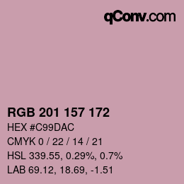 Color code: RGB 201 157 172 | qconv.com