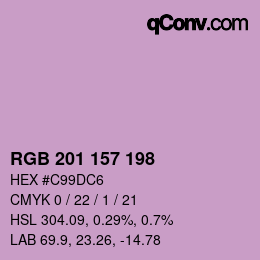 Color code: RGB 201 157 198 | qconv.com