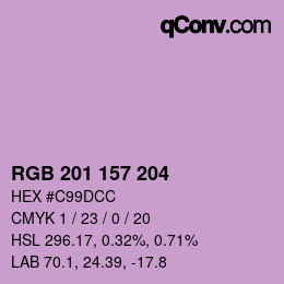 Color code: RGB 201 157 204 | qconv.com