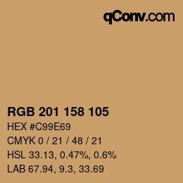 颜色代码: RGB 201 158 105 | qconv.com