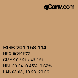 カラーコード: RGB 201 158 114 | qconv.com