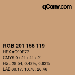 カラーコード: RGB 201 158 119 | qconv.com