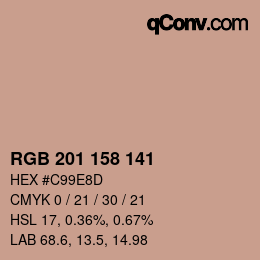 カラーコード: RGB 201 158 141 | qconv.com