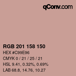 カラーコード: RGB 201 158 150 | qconv.com