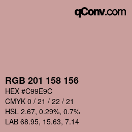 Color code: RGB 201 158 156 | qconv.com