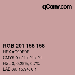 カラーコード: RGB 201 158 158 | qconv.com