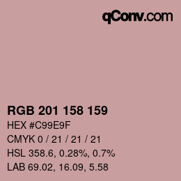 Color code: RGB 201 158 159 | qconv.com