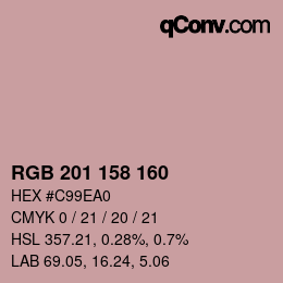 Color code: RGB 201 158 160 | qconv.com