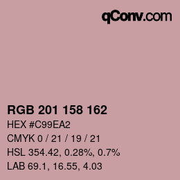 カラーコード: RGB 201 158 162 | qconv.com