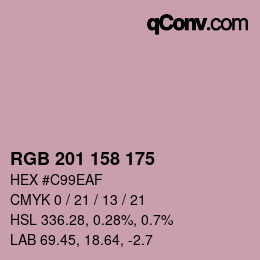 颜色代码: RGB 201 158 175 | qconv.com