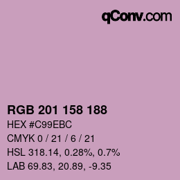 Color code: RGB 201 158 188 | qconv.com