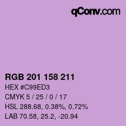 カラーコード: RGB 201 158 211 | qconv.com