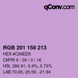 Color code: RGB 201 158 213 | qconv.com