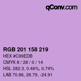 颜色代码: RGB 201 158 219 | qconv.com