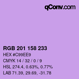 Color code: RGB 201 158 233 | qconv.com