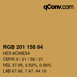 Color code: RGB 201 158 84 | qconv.com