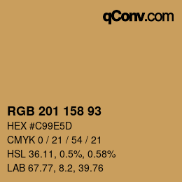 Color code: RGB 201 158 93 | qconv.com