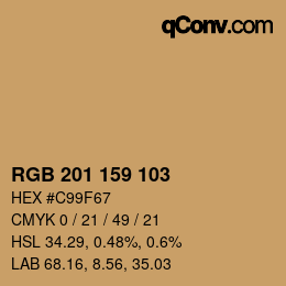 カラーコード: RGB 201 159 103 | qconv.com