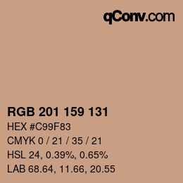 カラーコード: RGB 201 159 131 | qconv.com