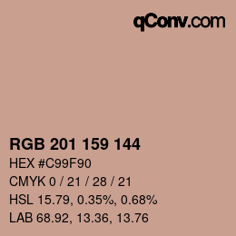 カラーコード: RGB 201 159 144 | qconv.com