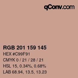 Color code: RGB 201 159 145 | qconv.com