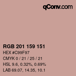 Color code: RGB 201 159 151 | qconv.com