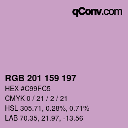 カラーコード: RGB 201 159 197 | qconv.com